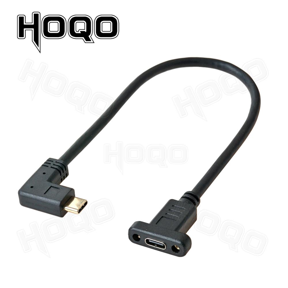 USB Typ C USB-C-Verlängerungskabel für Frontplattenmontage, USB 3.1 Datenvideokabel, Stecker auf Buchse, Verlängerungskabelanschluss mit Schraube