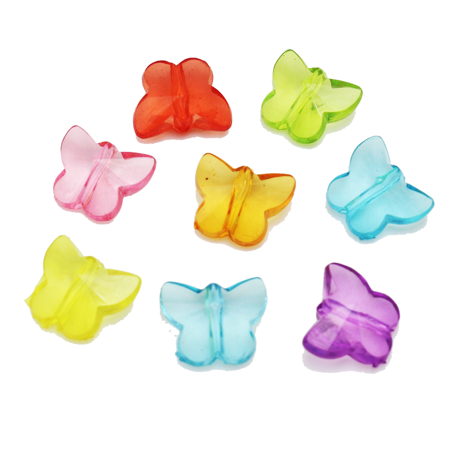 Craft Diy Gemengde Kleur Transparant Acryl Charm Kralen Diverse Vlinder Vorm: Lavendel