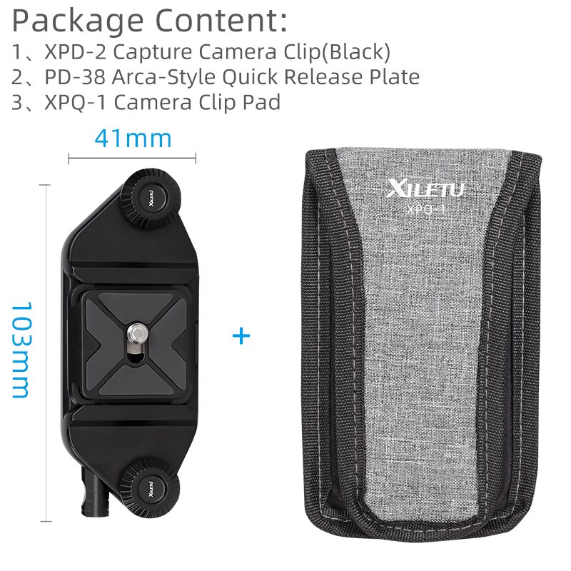 XILETU Capture Camera Clip Camera Belt Holster Mount Waist Clip Holder Hanger 1/4 Inch Screw Quick Release Plate for Camera DV: XPD2PD38XPQ1Black