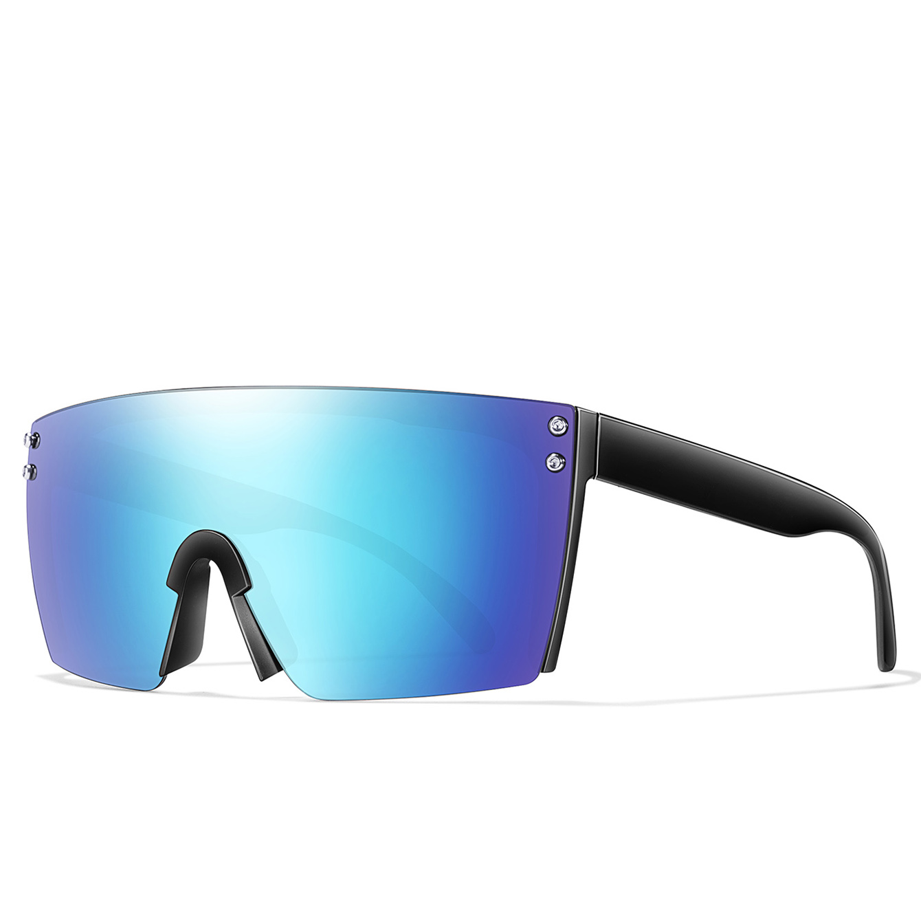 Gafas de sol de montura grande para motocicleta para hombre y mujer, lentes cuadradas a prueba de viento para exteriores, bicicleta de montaña, a la , Punk, UV400: Oro