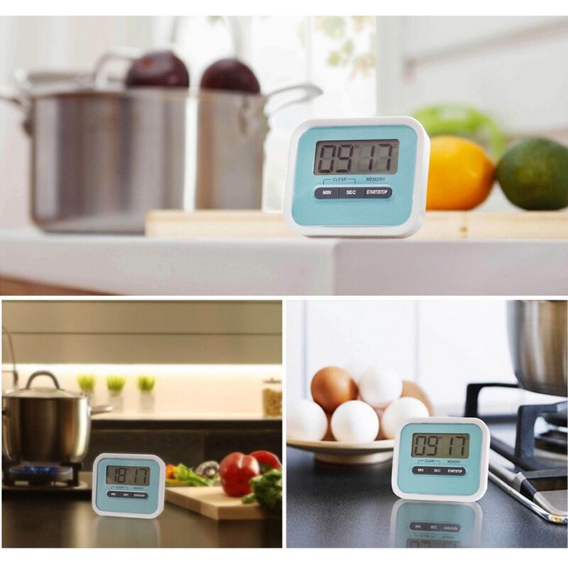 1pcs Ultra-thin LCD Digital Screen Kitchen Timer Kitchen Gadget Cooking Countdown Countdown Loud Alarm Clock With Magnet