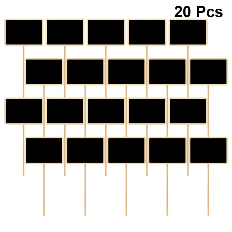 20 pièces tableau noir Toppers en bois tableau d'affichage tableau noir signes plantes de jardin étiquettes marqueurs de jardin étiquette: D
