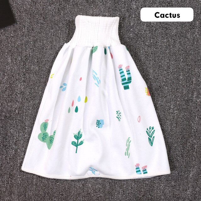 2 in 1 Comfy Children's Adult Diaper Skirt Shorts Baby Boys Girls Absorbent Shorts Loose Harem Shorts Kids Cover Underwear: Cactus Plant / L