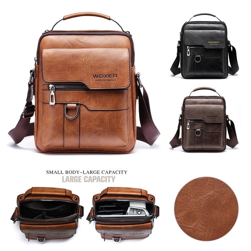 Mannen Schoudertas Voor 26Cm Ipad Pu Lederen Business Mannen Messenger Bags Grote Man Crossbody Tas Waterdichte Rugzak tas