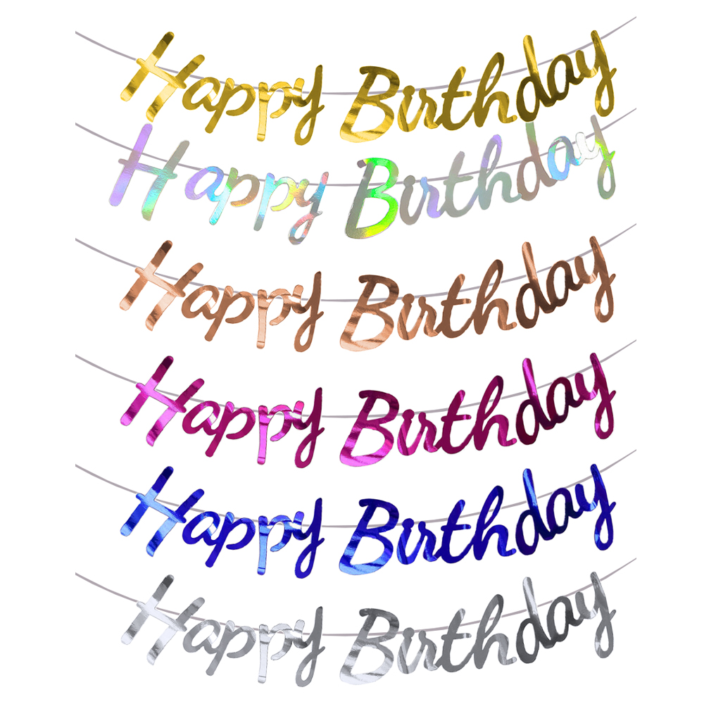 Banner de feliz cumpleaños, decoración de de cumpleaños, serpentinas, guirnalda, bandera, adorno de jardín para sala de estar, banderines de escena para niños y adultos