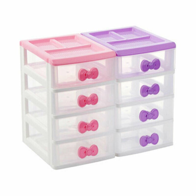 Storage Boxs 2/3/4 Layer Organizer Jewelry Case Headdress Drawer Desk Plastic
