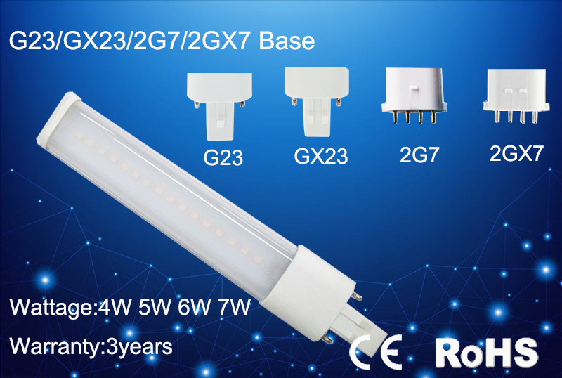 5Pcs Led Lamp 2Pin G23/GX23/2G7/2GX7 Horizontal Plug Light CE RoHS 4W 5W 6W 7W CFL PL-S 7W 9W 13W Replacement