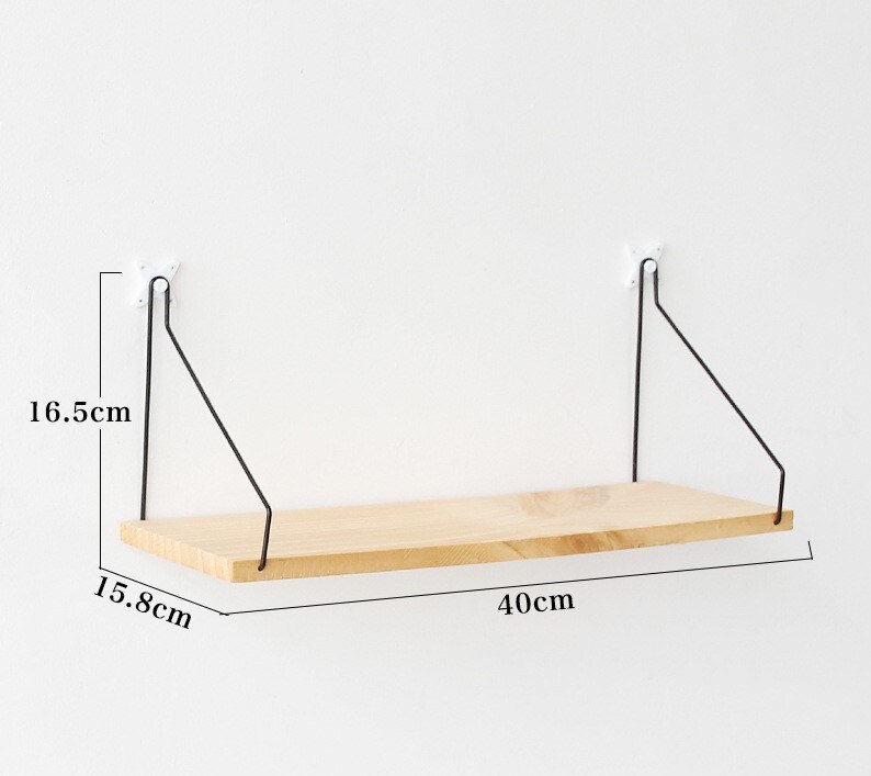 Metal Solid Wood shelf Bracket Support Wall Mounted Storage Rack Home Accessory 30/40/50cm 1pcs: Medium 40cm Wooden