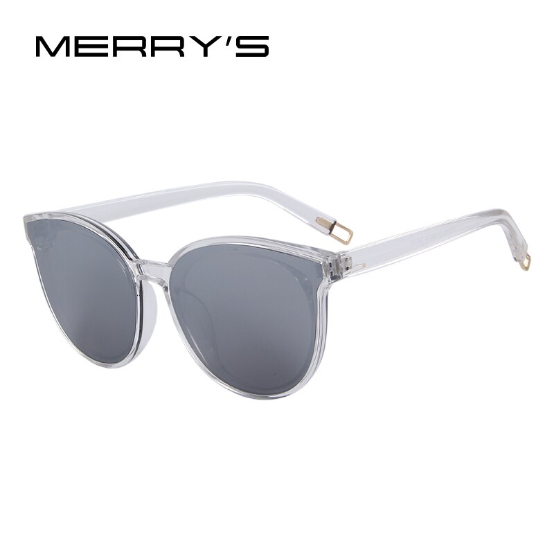 Merry's dames klassieke merk zonnebrillen vintage cat eye zonnebril s' 8094: C08 zilveren zilveren