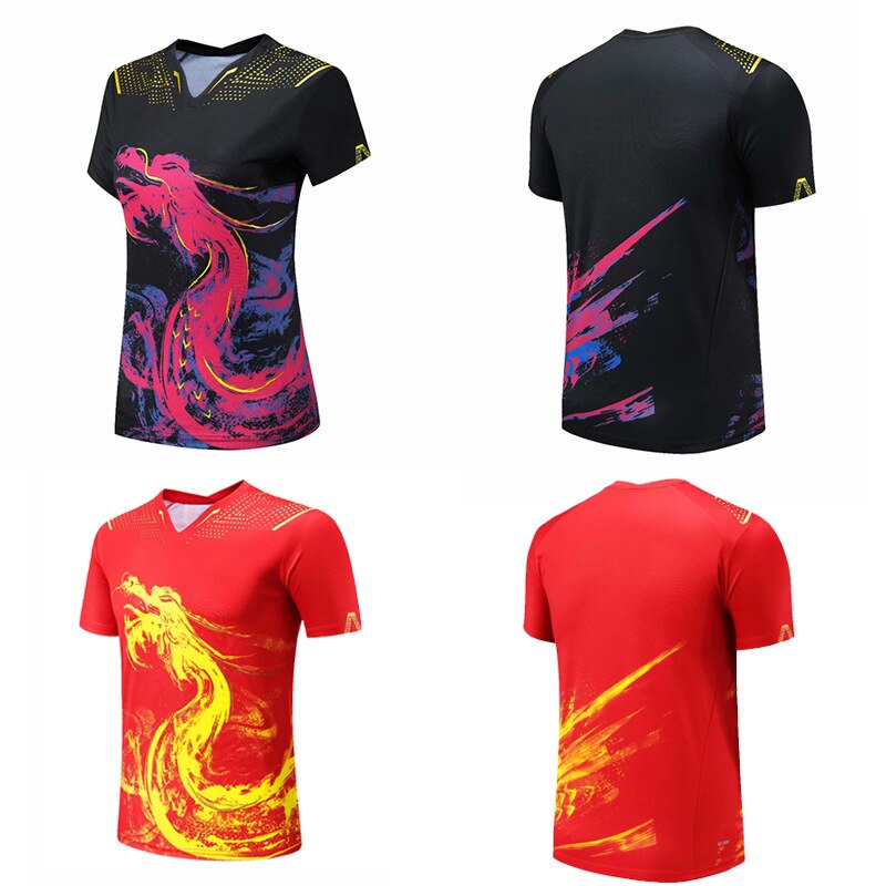 Pingpang China Dragon Tafeltennis Shirts Shirts Droge Fit Mannen Ping Pong T-shirt Tafeltennis Kleding