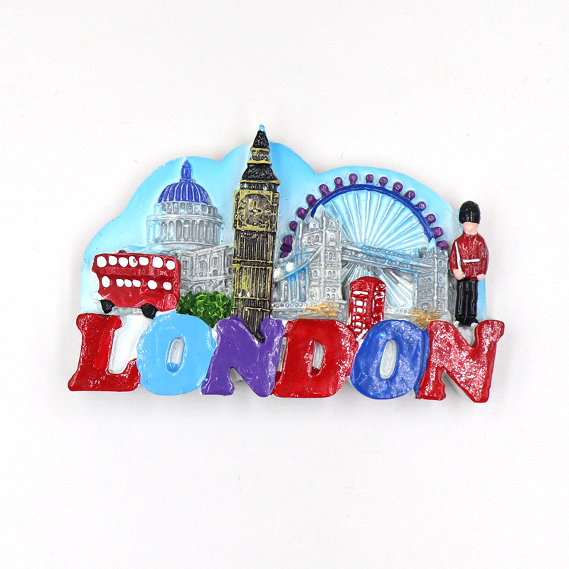 Recuerdo de turismo nacional de Inglaterra de Londres, imán de resina 3D para refrigerador, pegatina para decoración del hogar, adornos,: 08