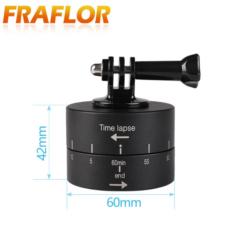 60/120 Minute Automatic Time Lapse 360 For GoPro Rotation Time Lapse Timer Tripod Head Photography Delay Automatic Tilt Head