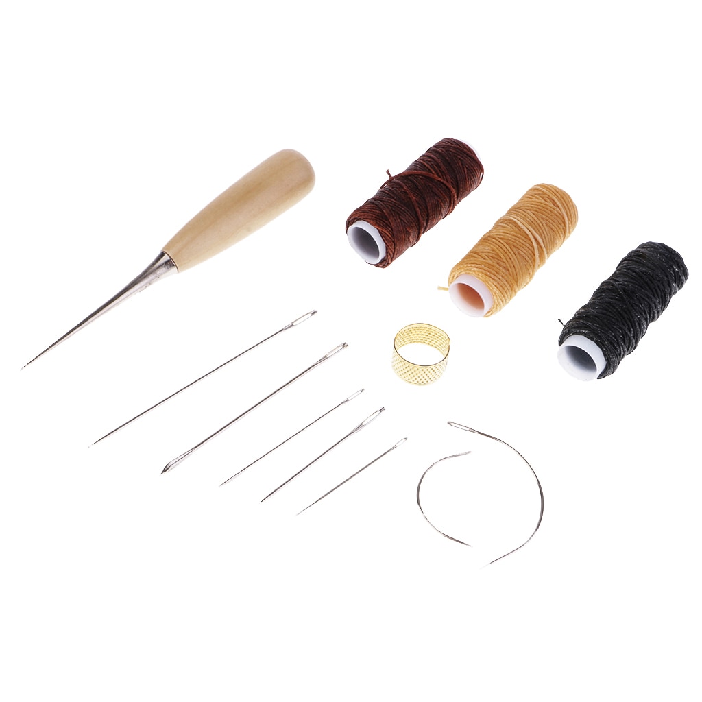 12 Pieces Leather Craft Tools Hand Sewing Needles Upholstery Carpet Leather Canvas DIY Sewing Accessories