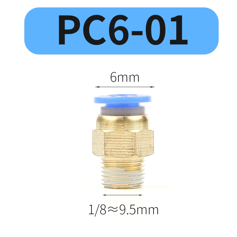 PC Air Pneumatic Fitting 4mm 6mm 8mm 10mm 12mm Male Thread 1/4 1/2 1/8 3/8 Compressed Hose Tube Pipe 4-M5 6-M5 Quick Connector