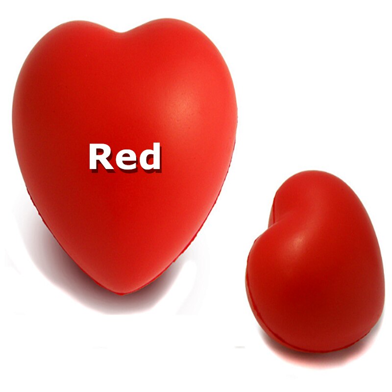 Sweet Heart Shaped Stress Relief Bal Oefening Stress Squeeze Elastische Rubber Soft Foam Bal Bal Speelgoed: Rood