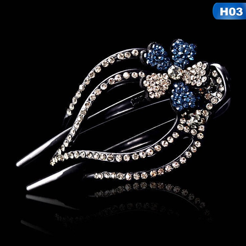 1Pc Rhinestone Flower Duckbill Hair Claws Hair Clips For Women Hairpin Ponytail Headwear Hair Styling Tools Accessories: H03