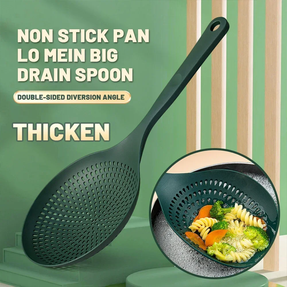 Plastic Grote Vergiet Lepels Afvoer Schep Hittebestendige Lange Steel Zeven Voedsel Pasta Colanders Keuken Filter Gadgets