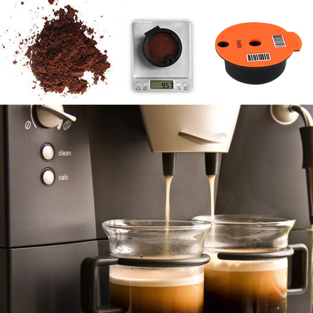 Refillable Coffee Capsules Compatible for Bosch-s Tassimoo Tas Maker Reusable Coffee Capsule Pod 60/180ML Crema Maker BPA Free