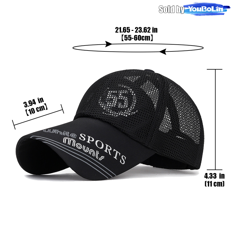 Summer extended brim sun protection baseball cap outdoor sun hat sports breathable hat printed SPORTS mesh cap