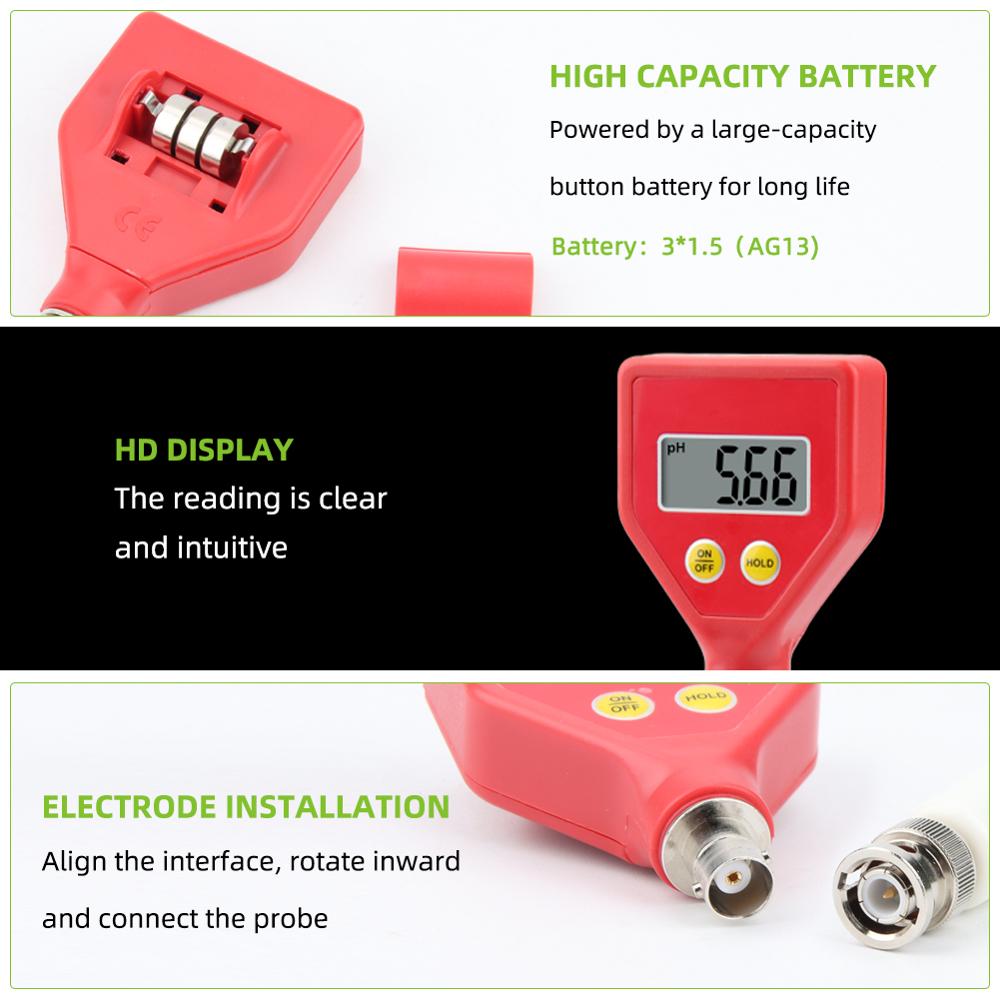 pH-98107 Meter Digital Acidity Meter pH Tester Soil Meter Tester for Plants Flowers Vegetable Acidity Moisture pH Measurement