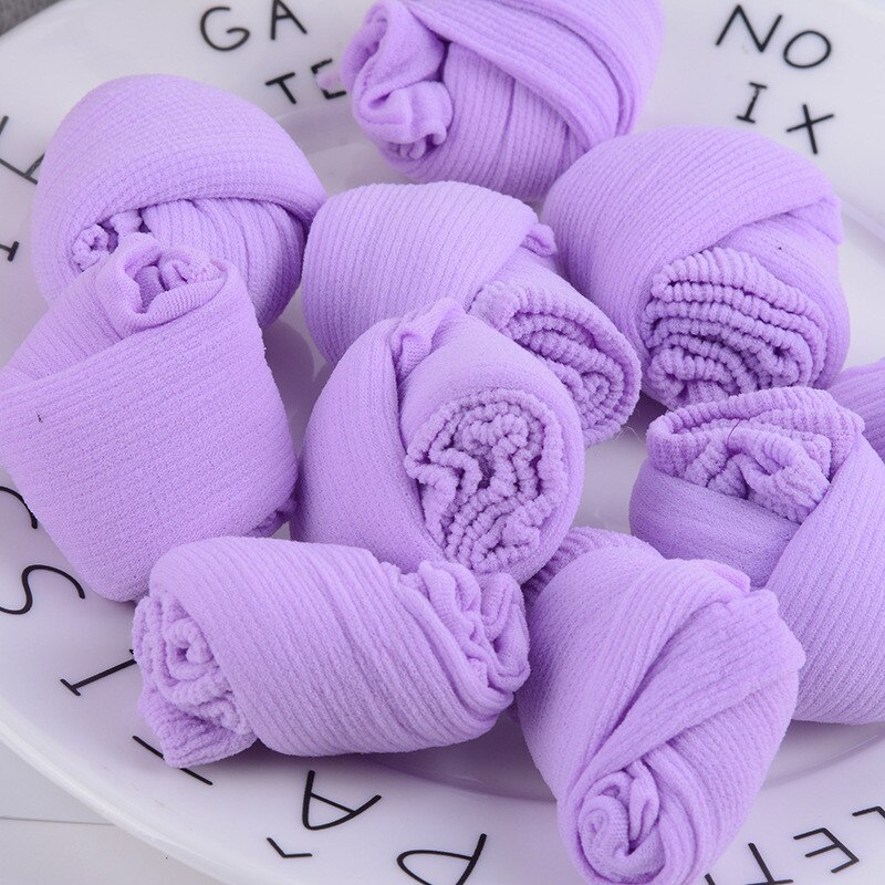 5 paires de chaussettes d'été colorées pour bébé, couleur bonbon, pour enfants de 1 à 3 ans, courtes: Violet