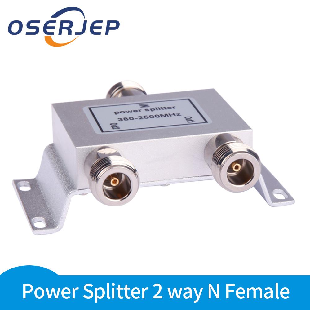 RF Coaxial Splitter 1 to 2/3/4/8 Way Power Splitter 380-2500MHz Signal Booster Divider 50ohm N female splitter Connect Cable: 1 To 2Way N Female