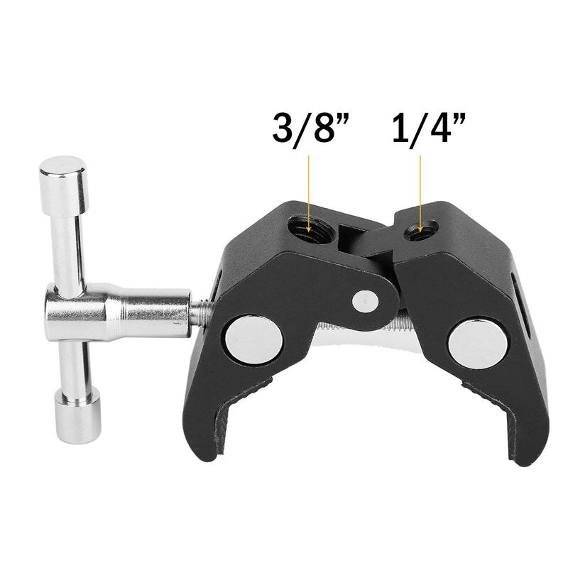 2Pack Super Krabbe Klemme Klemme Fotografie mit/1/4 und 3/8 zoll Gewinde Stange Klemme Zange Clip für DSLR Anlage Kameras, 15mm Stangen, L