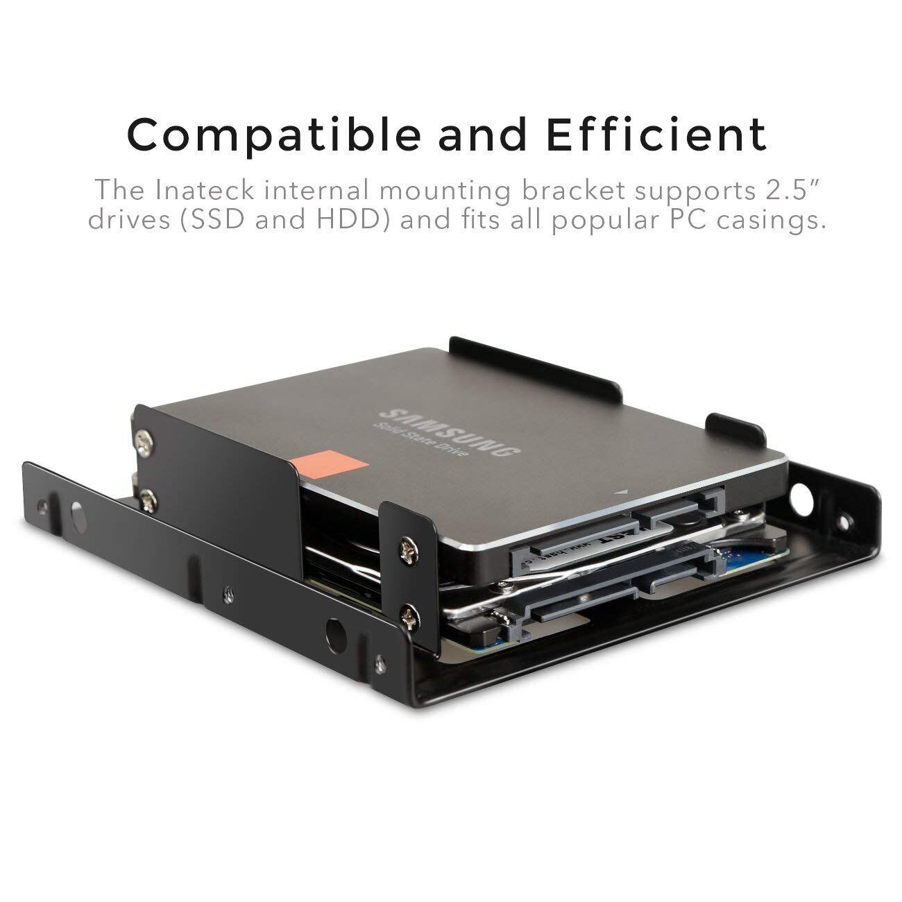 2X 2.5 inch SSD to 3.5 inch Internal Hard Disk Drive Mounting Kit Bracket (SATA Data Cables and Power Cables Included)