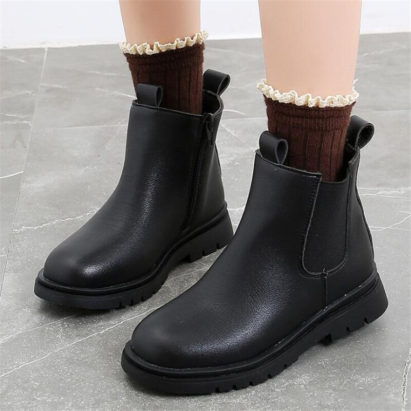 Bottes Martin en cuir pour fille et garçon, chaussures de princesse à semelle souple, taille 27 à 37, automne