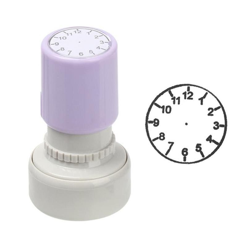 1 Piece Clock Stamp Teaching Tools for Kids Learning Watch Time Seal Primary School: black 2
