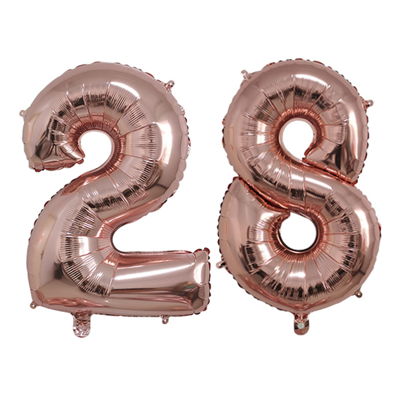2Pcs 32 Inch Gold Silver Black Blue Pink Helium Foil Number Balloon 28 29 30 31 32 33 Happy Birthday Party Decoration Supplies