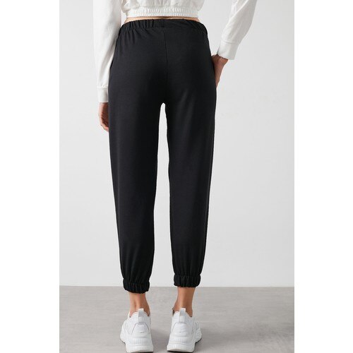 Lela Beli – pantalon de survêtement en tricot pour femme, bas de jogging basique avec volant, 5413026