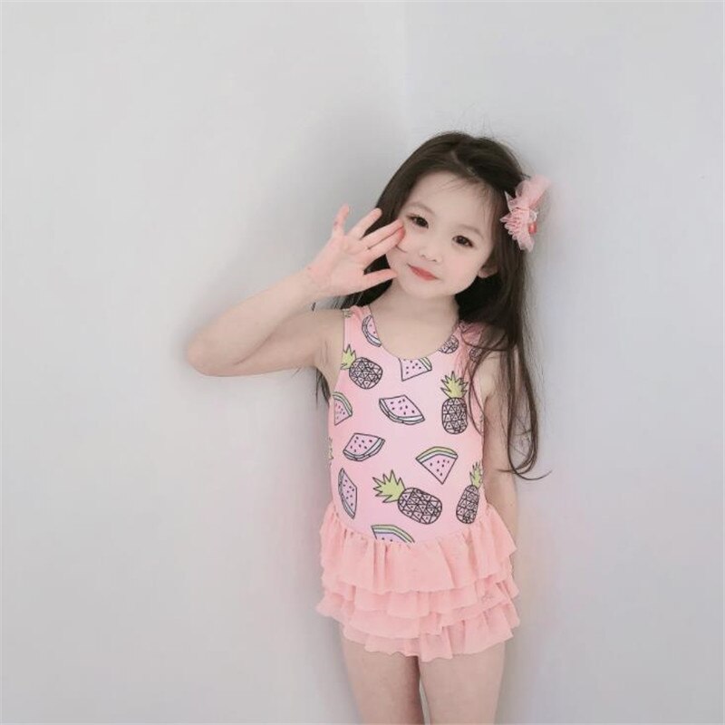 Summer Swimsuit Infant Baby Girls Swimwear One-piece Polyester Beach Clothes Bathing Suit