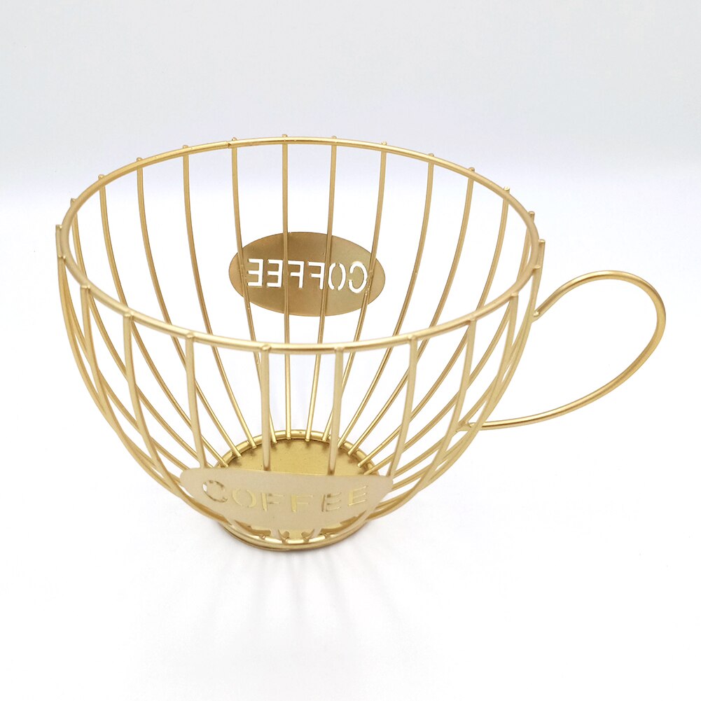 Metal Universal Coffee Mug Pod Holder Organizer Basket Fruit Tray Coffee Cup Shape Capsule Storage Rack Keeper Home Cafe Hotel