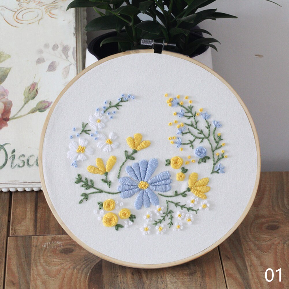 Circle Embroidery Kits ,Embroidery Set,Needlework Embroidery, Cross Stitch kits, Embroidery for Beginner, DIY Art Sewing Craft: 01