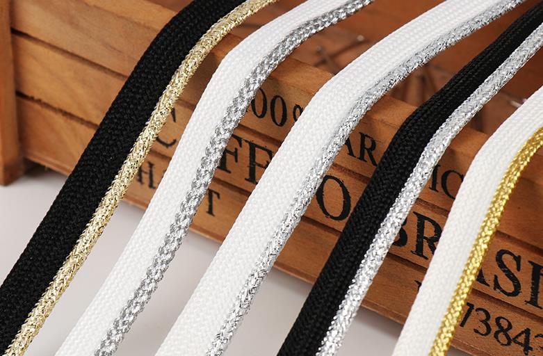 2Yards Gold White Silver Twisted Braided Piping Lip Cord Trim|Pillow Cushion Trim|Upholstery Edging Trim Diy Sewing Supplies