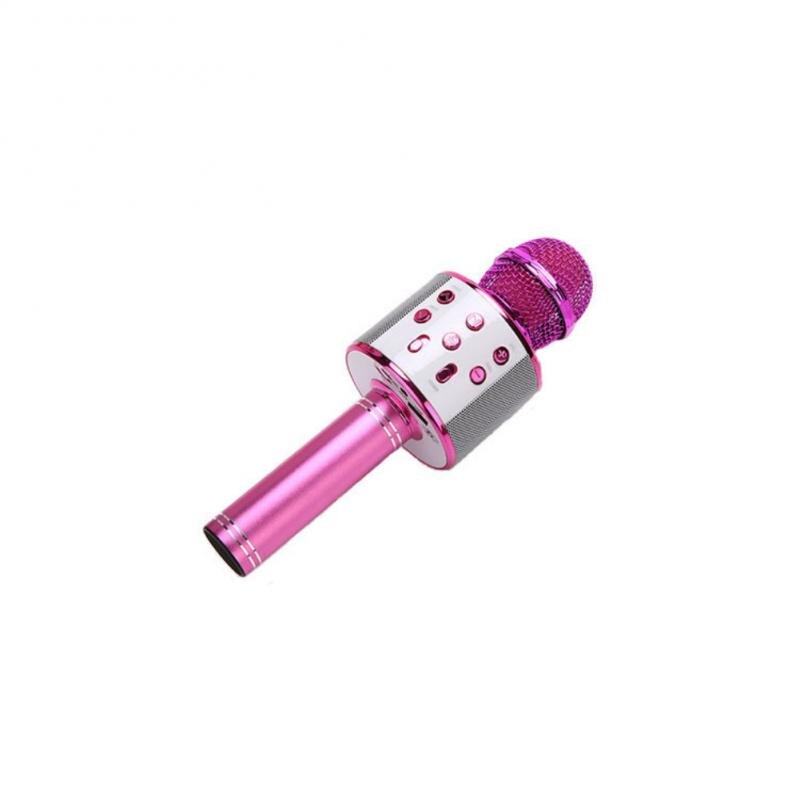 WS858 Handheld Microfoon Bluetooth-Compatibele Draagbare Karaoke Microfoon Professionele Spreker Home Ktv Voor Muziekspeler Mic: Pink