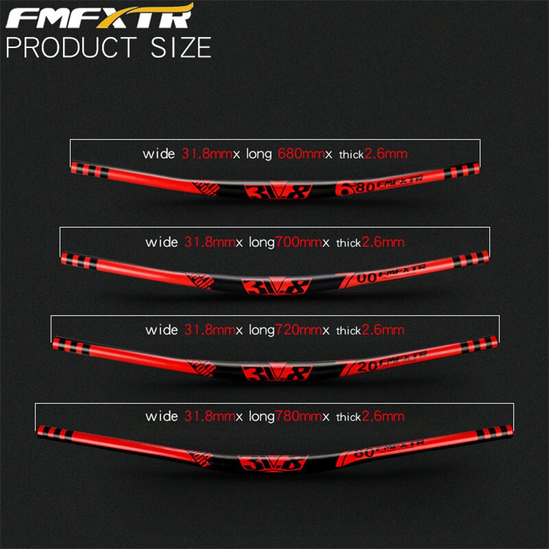 Aluminiumlegering fietsstuur mtb xm dh downhill racefiets stuur stijging stuur 10 graden backsweep 31.8*720/780mm