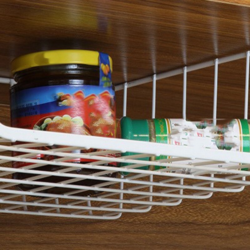 Sous étagère panier, paquet de 2 grille en inox gain de place sous étagère meuble rangement pour étagère Organization cuisine Cou