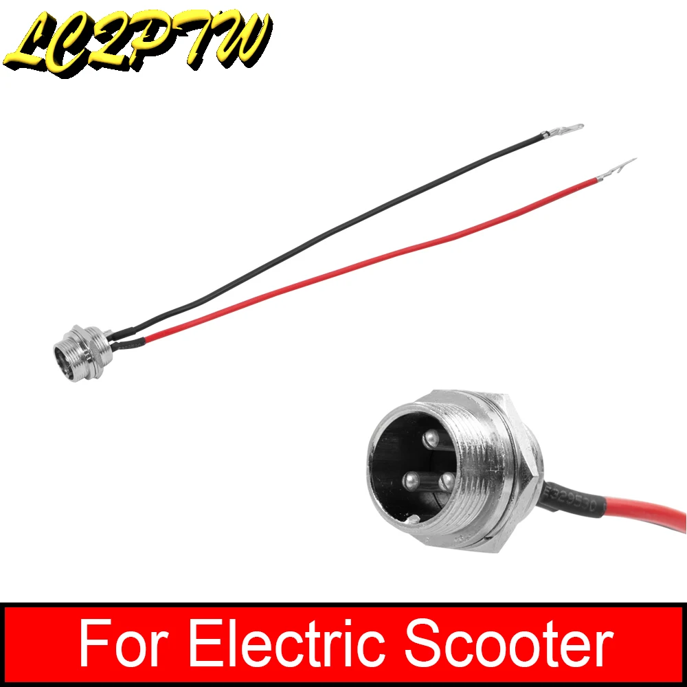 Conector de 3 polos para patinete eléctrico, Cable de carga para Hoverboard, puerto de carga, 3 pines, 2 Cables