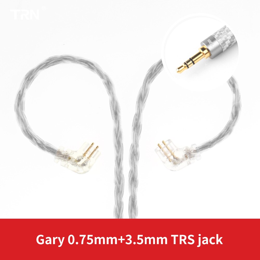 TRN T2 s 16 Core Silver Plated HIFI Upgrade Cable 3.5mm Plug 0.75mm Connector For TRN VX BA5 M10 BA8 KZ ZS10 PRO ZSN ZSX CCA C12: gray C PIN