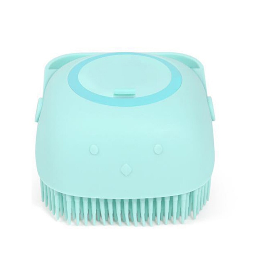 Voor Baby 'S Draagbare Bad Borstel Reizen Thuis Badkamer Zachte Haren Peuters Siliconen Scrubber Dispenser Vloeibare Zeep Body Reiniging: Blauw