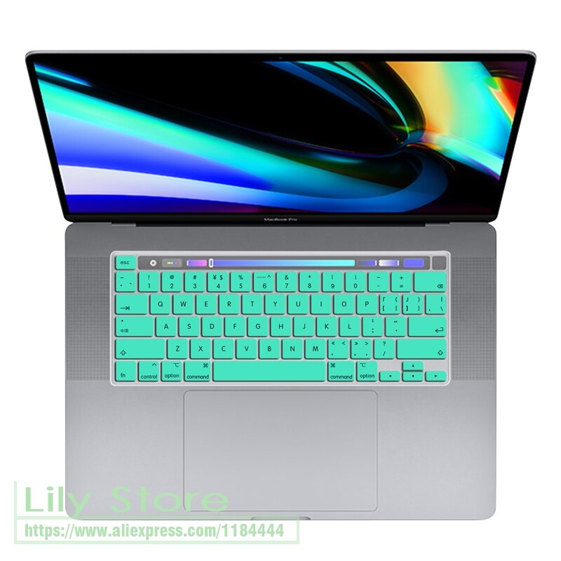 For MacBook Pro 16 inch Keyboard Cover A2141 with Touch Bar KeyBoard cover Skin Protector for Apple Mac 16'' A 2141: whiteblue