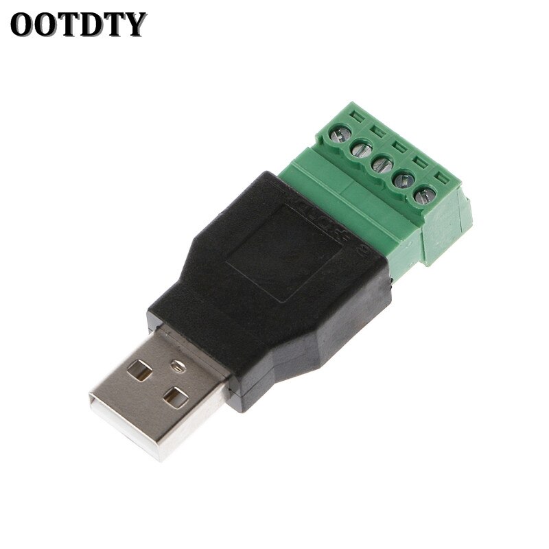 OOTDTY USB Female To Screw Connector USB Plug With Shield Connector USB2.0 Female Jack USB Female To Screw Terminal