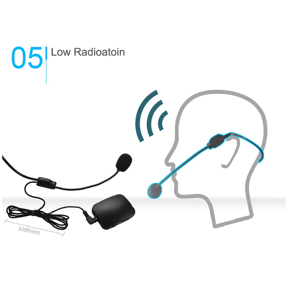 Ulanzi Drahtlose Mikrofon FM Radio Absender Headset Kragen Tour führen Clip-Auf MIC