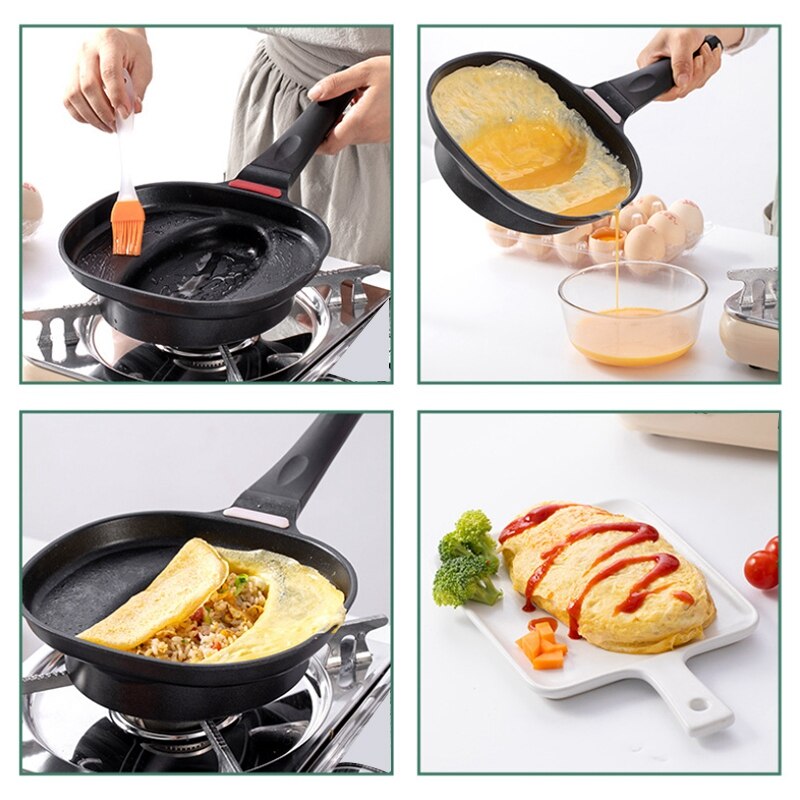 Japanese Style Omurice Pan Non-Stick Frying Pan Omelette Pan,Breakfast Pan,Omurice Mold,Cookware Kitchen Supplies