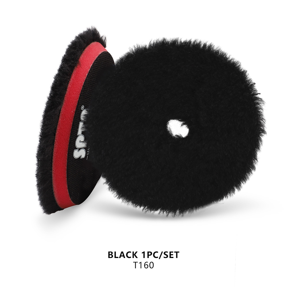 (Single ) SPTA 3&quot;/5&quot;/6&quot; Polishing Pad High Density Lambs Long Hair Wool Pads for RO DA Polisher Buffing Waxing: 1 Black Heavy Cut / 3inch