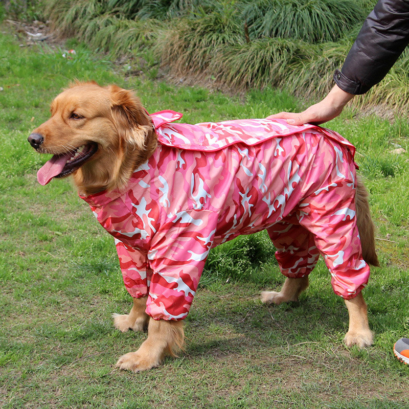 Rood Groen Camouflage Grote Hond Regenjas Waterdichte Regen Jassen Jas Kleding Apparel Labrador Golden Retreiver Samojeed