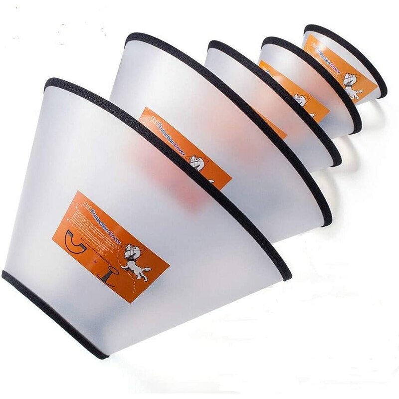 Zachte Hond Kat Cone Kraag Voor Na Chirurgie Anti-Bite Lik Hond Herstel Kraag Elizabethaanse Doorschijnende Herbruikbare Zachte Hond kegel: 16-18cm