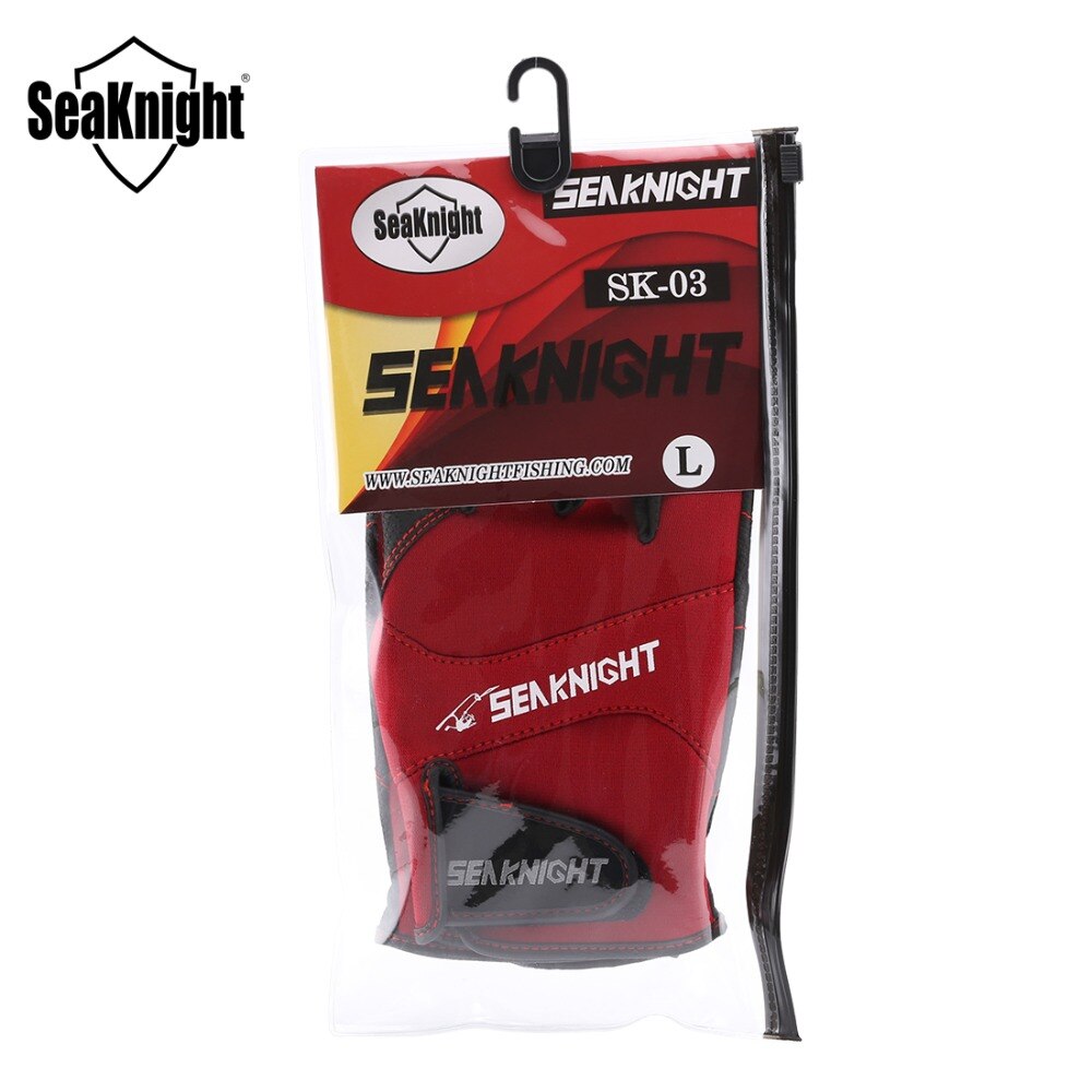 Seaknight  sk03 fiskehandskar 1 par/lot praktisk 3 finger cut l xl xxl utomhus andningshandskar neopren pu material